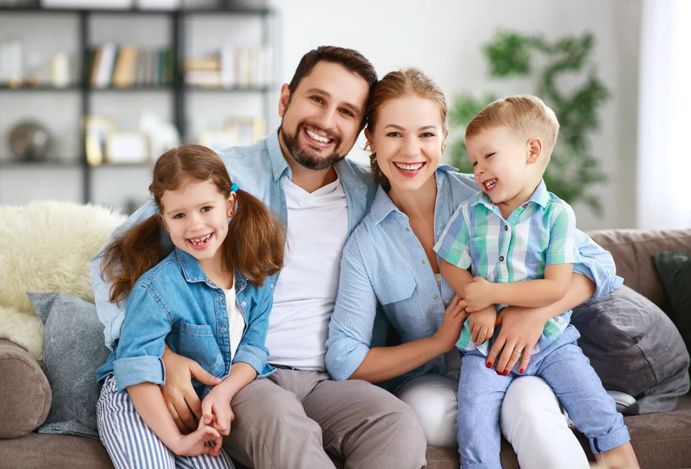 happy family smiling